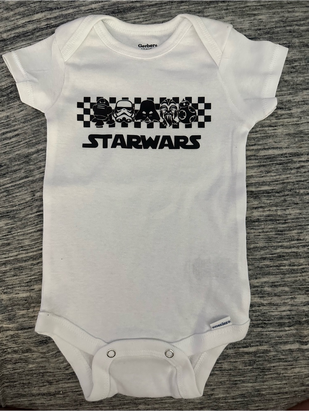 Gerber White Short-Sleeve Star Wars Graphic One-Piece